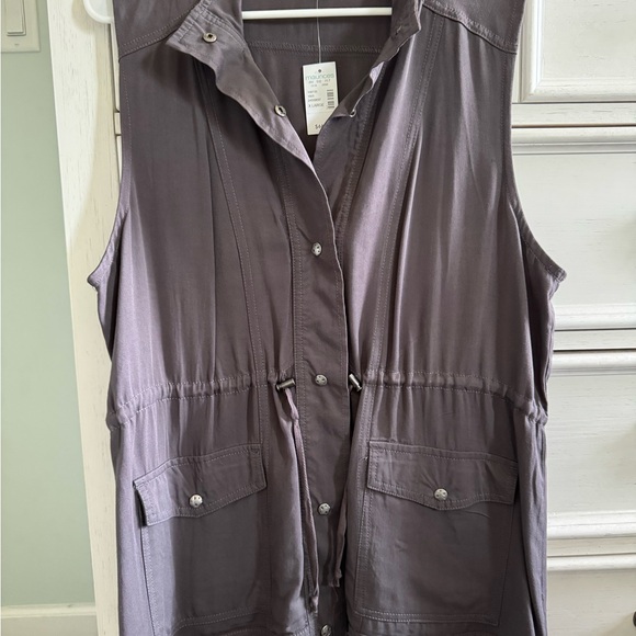 Maurices Jackets & Blazers - Gray Sleeveless Button-Up Vest